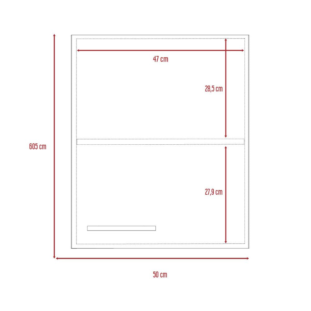 Mueble Aéreo Puerta Derecha Manchester, Blanco, con dos entrepaños para colocar objetos - vista 8