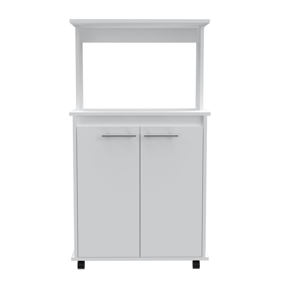 Auxiliar Microondas Manchester, Blanco, con dos puertas batientes y entrepaños para colocar objetos - vista 6