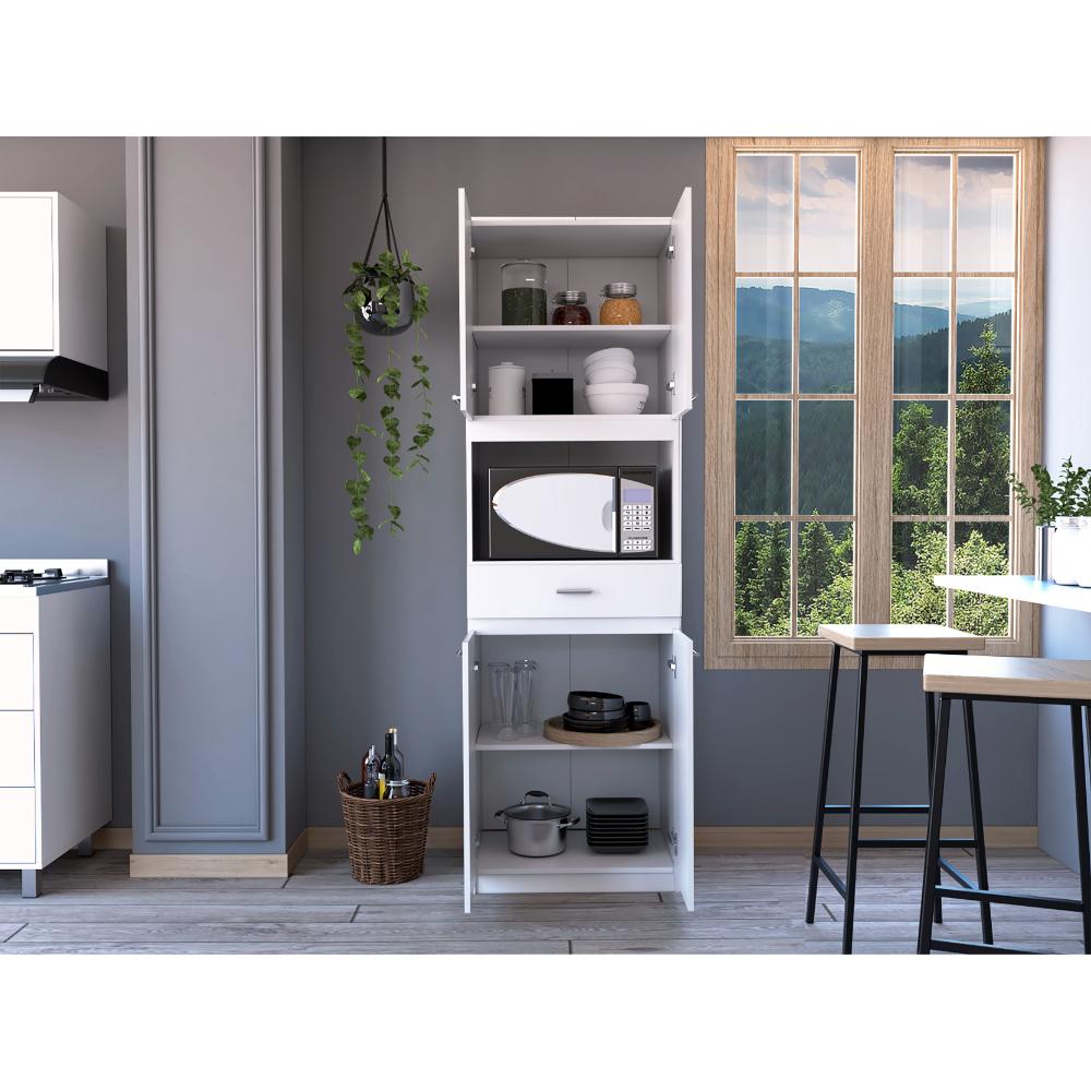 Módulo Microondas Ankara, Blanco, con Cuatro Puertas Abatibles y Amplio Espacio Para Almacenamiento - vista 6