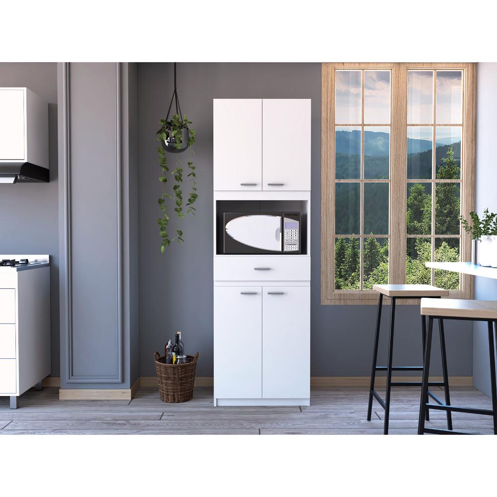 Módulo Microondas Ankara, Blanco, con Cuatro Puertas Abatibles y Amplio Espacio Para Almacenamiento - vista 5