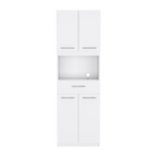 Auxiliar Microondas Alto Manchester, Blanco, con cuatro puertas batientes y entrepaños para colocar objetos - vista 7