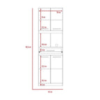 Auxiliar Microondas Alto Manchester, Blanco, con cuatro puertas batientes y entrepaños para colocar objetos - vista 9