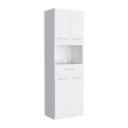 Auxiliar Microondas Alto Manchester, Blanco, con cuatro puertas batientes y entrepaños para colocar objetos - vista 6