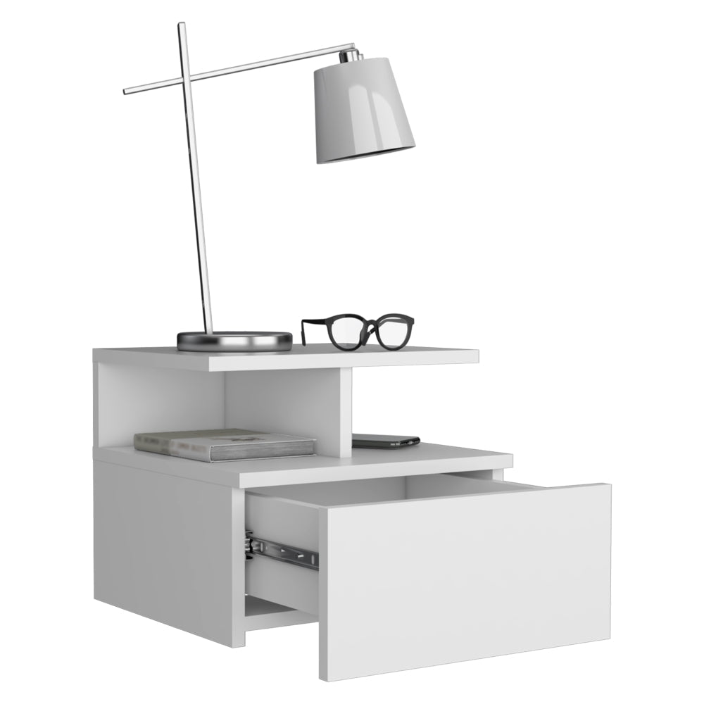 Velador Flotante, Blanco, con un cajón organizador - vista 1