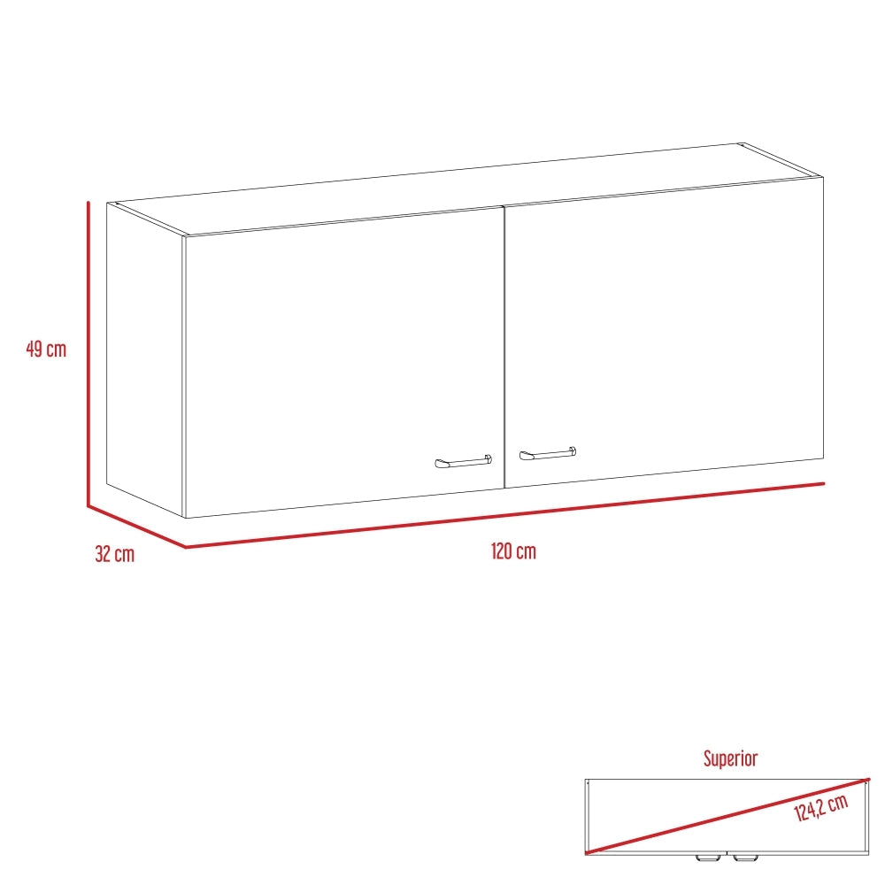 Mueble Superior Cocina Napoles 120 Cm, Blanco, con Gran Capacidad de Almacenamiento - vista 8