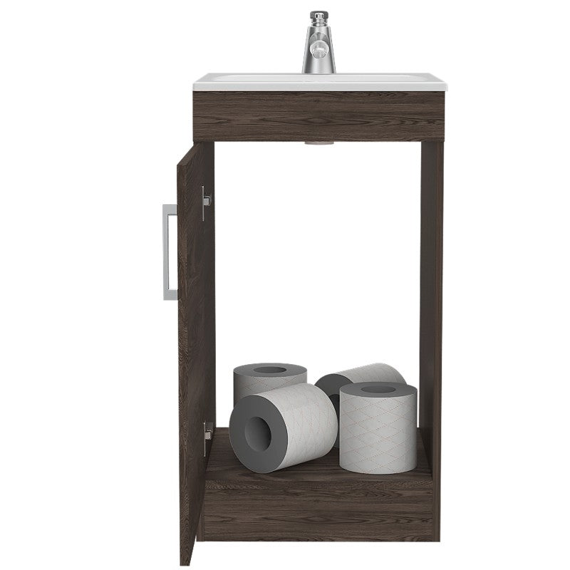 Mueble de Lavamanos Madrid, Coñac, con una puerta abatible - vista 5