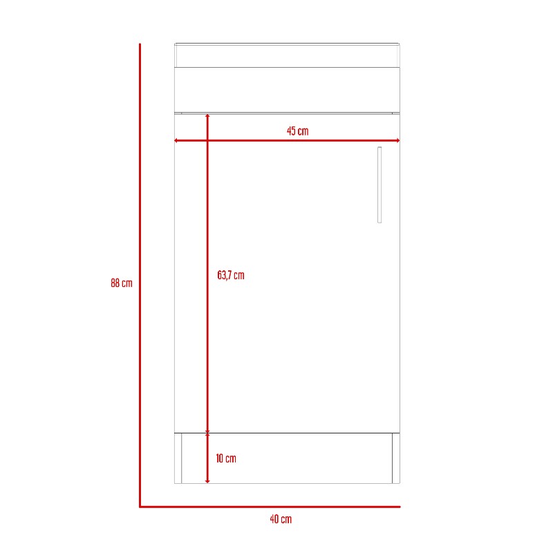 Mueble de Lavamanos Madrid, Coñac, con una puerta abatible - vista 8