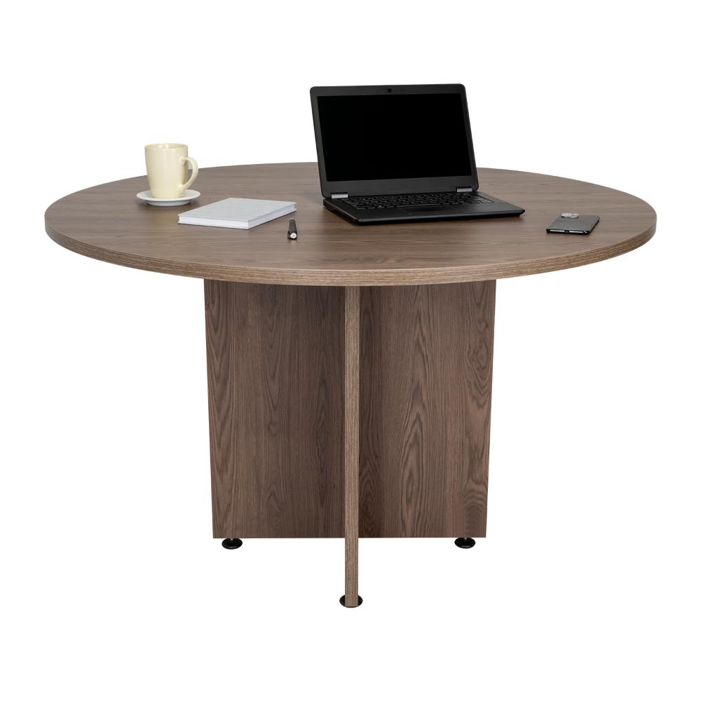Mesa Redonda M-120 Home Office, Negro Soft / Coñac - vista 2