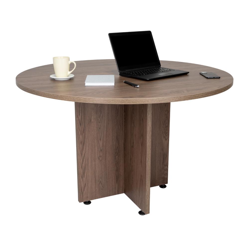 Mesa Redonda M-120 Home Office, Negro Soft / Coñac - vista 1