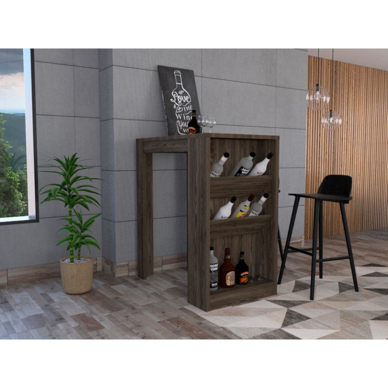 Mesa Bar Syrah, Coñac, con  varios entrepaños para colocar botellas - vista 2