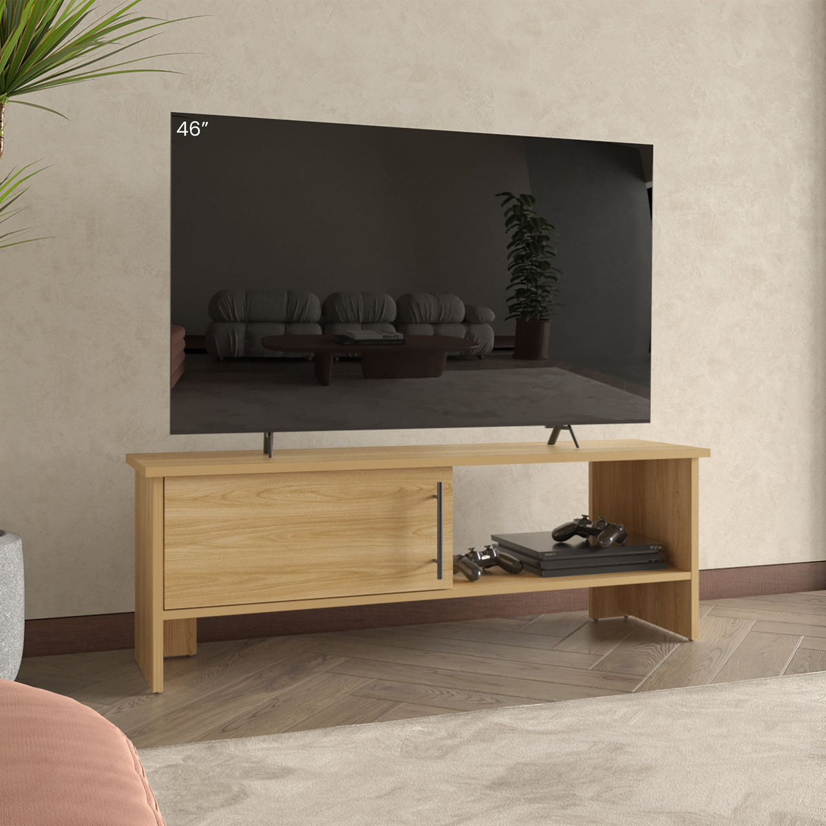 Rack Tv 65" Navia 1 Puerta, Fresno - vista 1