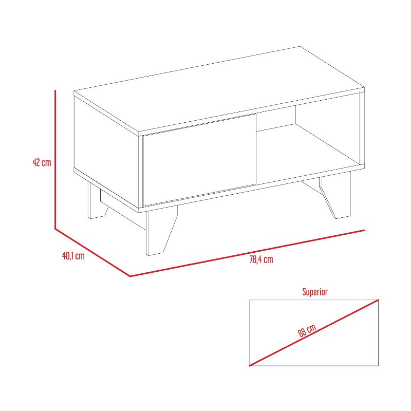 Mesa de Centro Portanova, Habano, con un cajón multiusos - vista 8