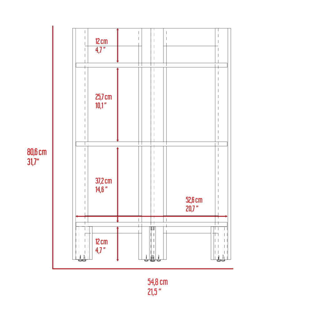 Mesa Auxiliar Esquinera Riga, Macadamia, con varios entrepaños - vista 7