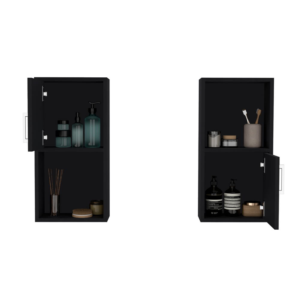 Mueble Auxiliar Bath X2, Wengue, con puerta batiente y variedad de entrepaños para colocar objetos de aseo - vista 2