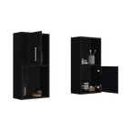 Mueble Auxiliar Bath X2, Wengue, con puerta batiente y variedad de entrepaños para colocar objetos de aseo - vista 4