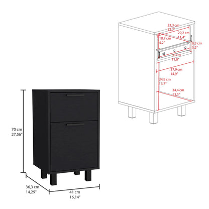 Velador Secret Z-81 2 Cajones / 1 Puerta - Wengue