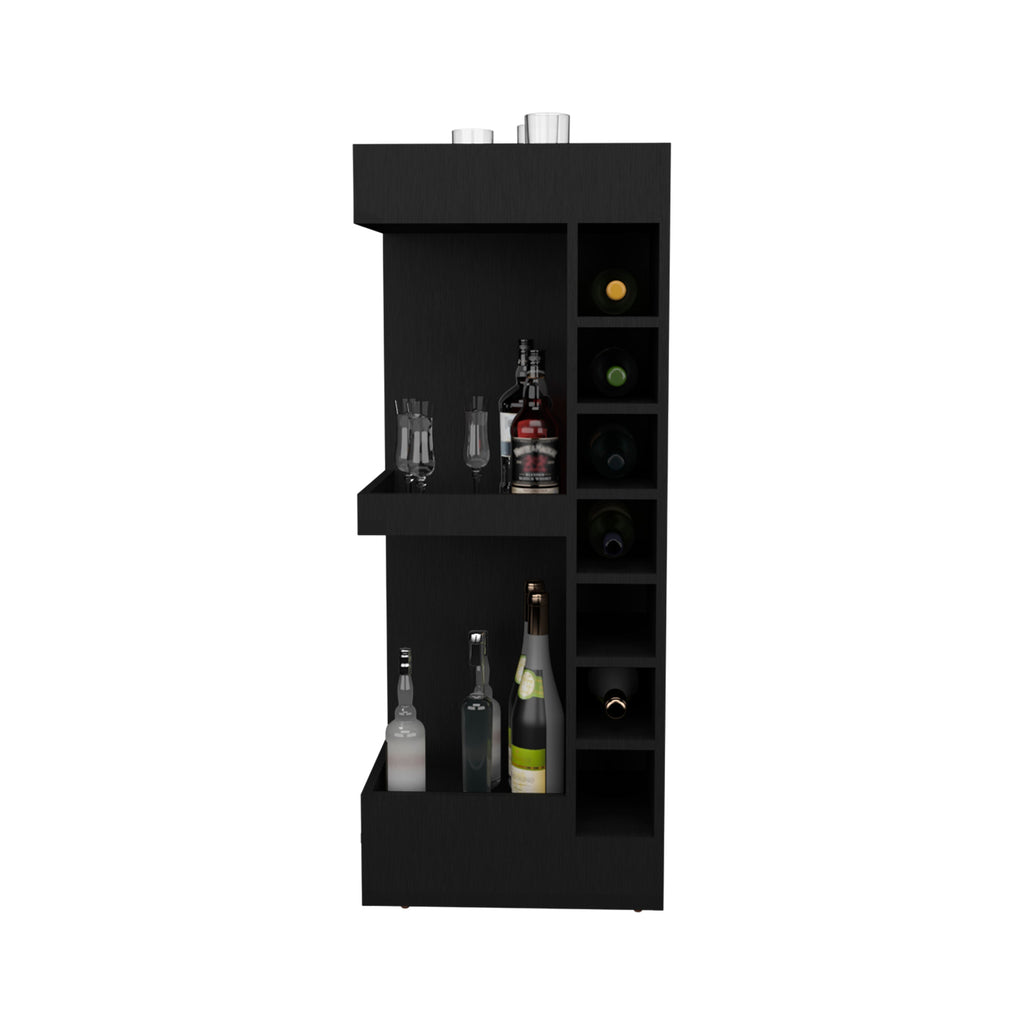 Bar Bajo Esquinero Lyman, Wengue, Con Espacio Para Organizar Botellas De Vino - vista 4