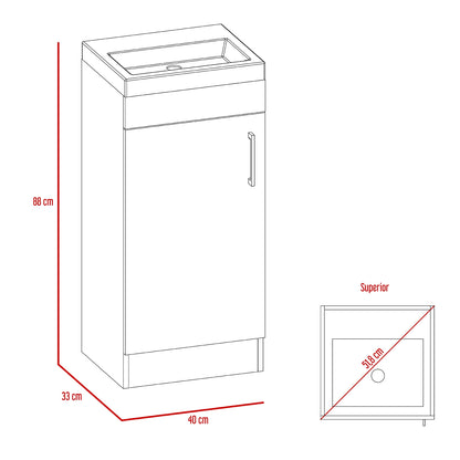 Mueble Lavamanos Madrid 1 Puerta - Wengue
