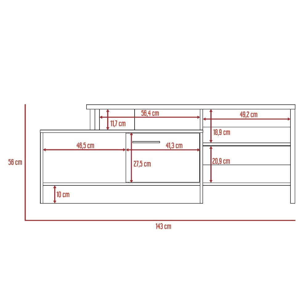 Mesa para TV Bengala, Wengue, con capacidad para televisor de 47 pulgadas - vista 8