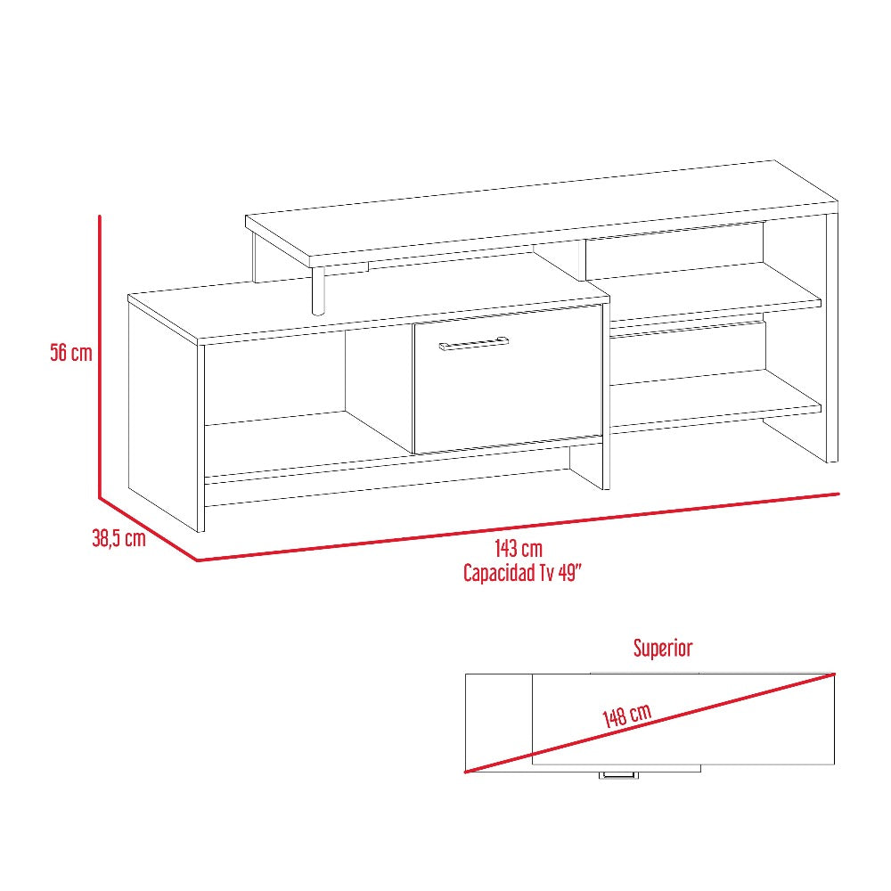 Mesa para TV Bengala, Wengue, con capacidad para televisor de 47 pulgadas - vista 7