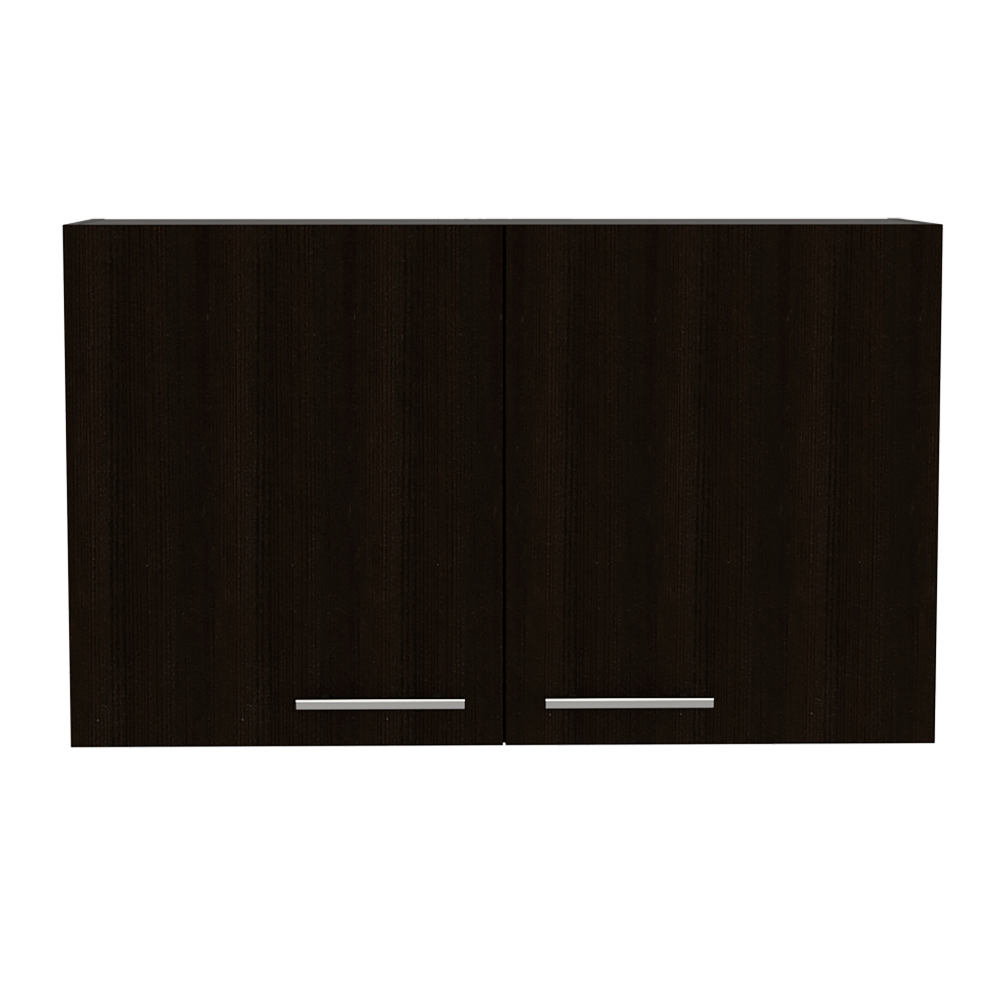 Mueble Aéreo, Manchester, Wengue, con dos puertas batientes y entrepaños para colocar objetos - vista 6