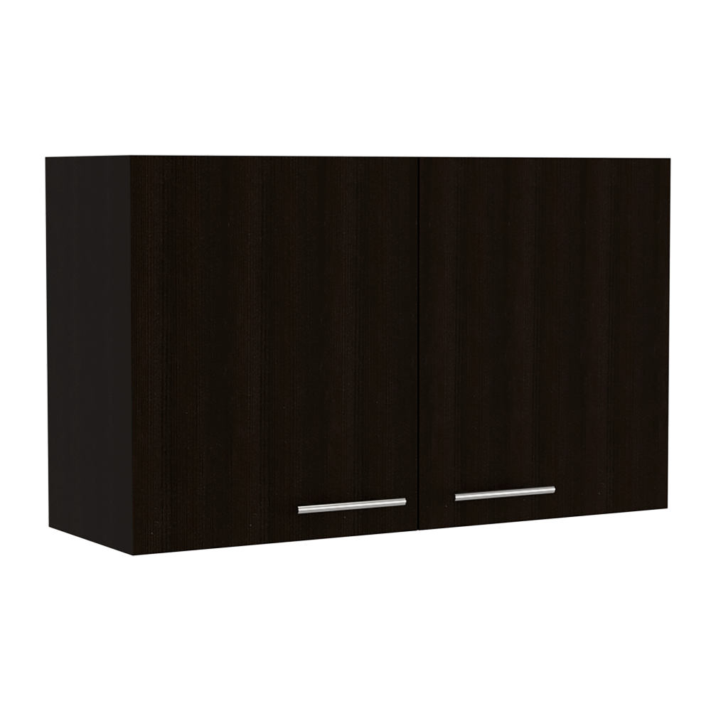 Mueble Aéreo, Manchester, Wengue, con dos puertas batientes y entrepaños para colocar objetos - vista 5