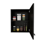 Mueble Aéreo Manchester, Wengue, con una puerta batiente y variedad de entrepaños para colocar objetos - vista 2