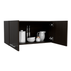 Mueble Sobre Campana Manchester, Wengue, con dos puertas batientes y entrepaños para colocar objetos - vista 1