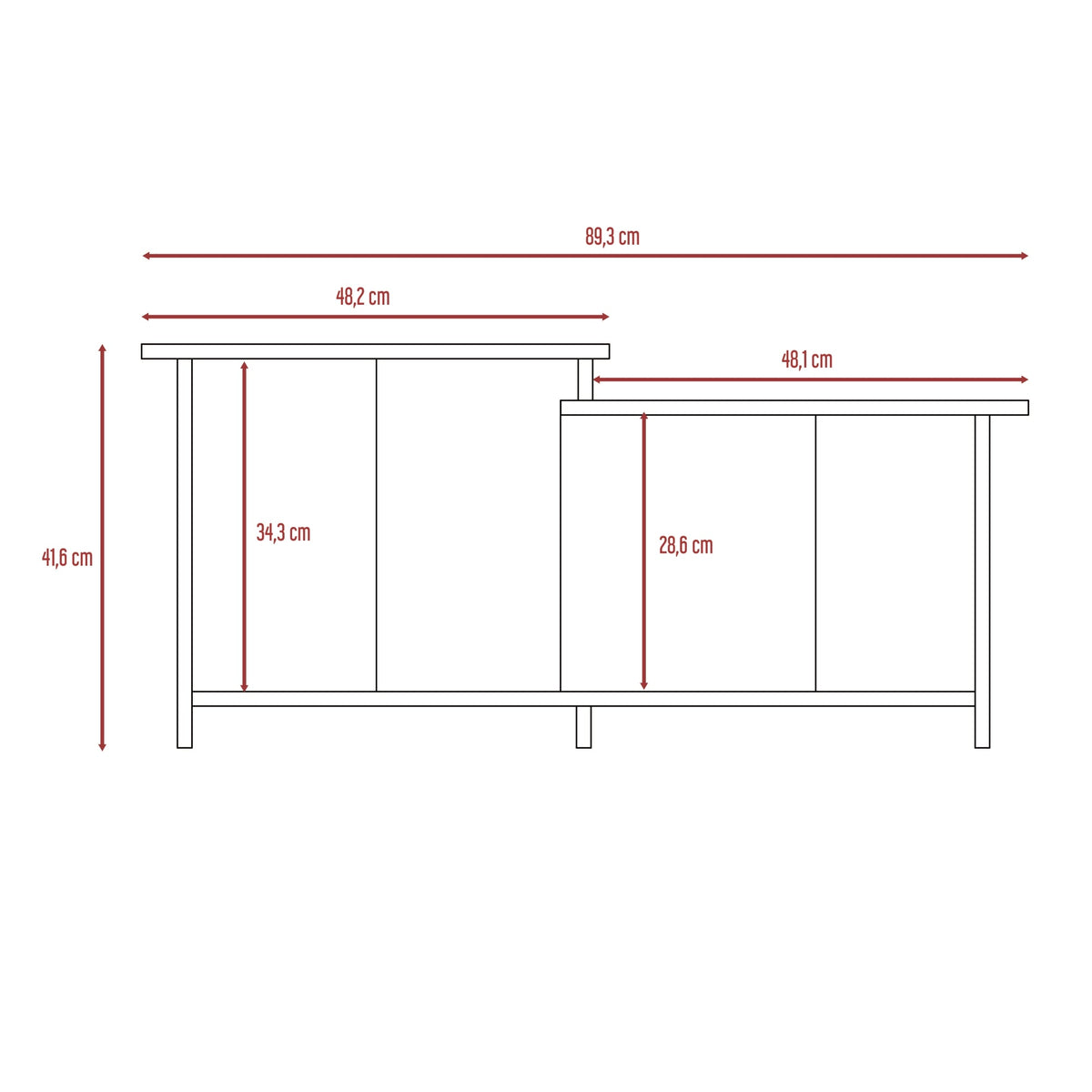 Mesa de Centro Wema Alto, Wengue, con Amplio Espacio Ideal Para Ubicar Decoraciones - vista 7