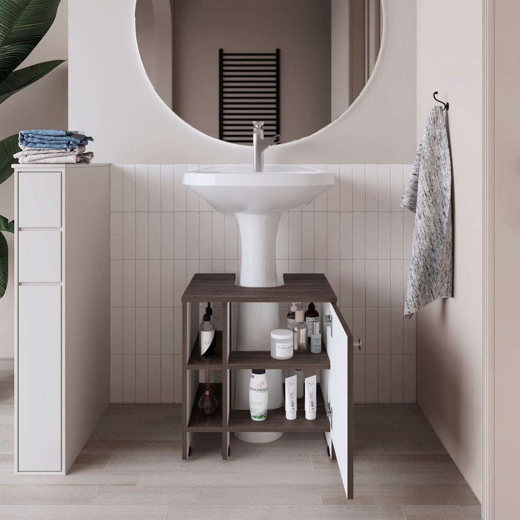 Mueble Basic Para Baño Una Puerta, Color Milan Y Blanco - vista 2