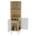 Bar Esquinero Huna, Macadamia y Blanco, con amplio espacio para botellas y portacopas - vista 4