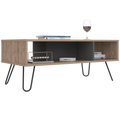 Mesa De Centro Vassel Color Miel y Plomo Para Sala De Estar
