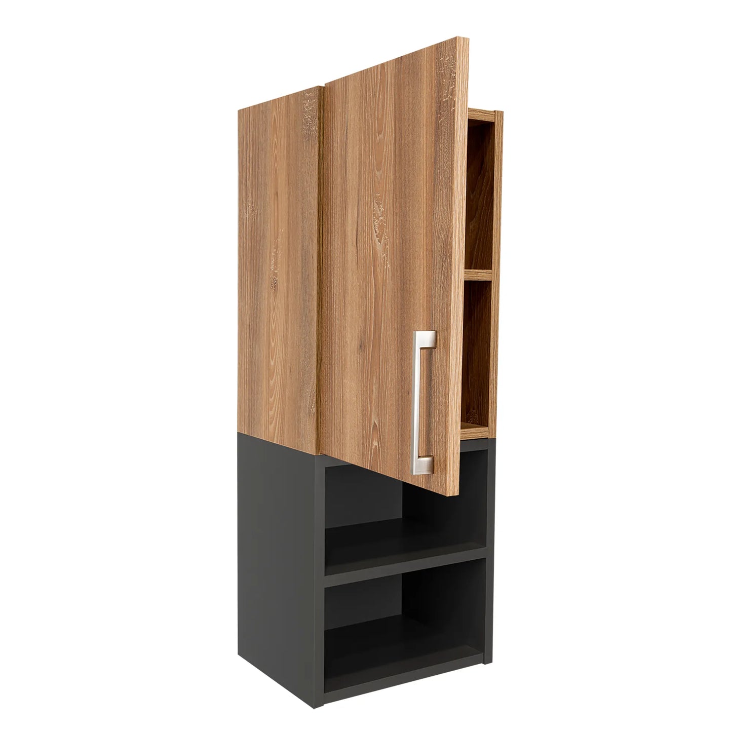 Mueble Auxiliar Muro Baño Madrid 1 Puerta - Miel / Plomo