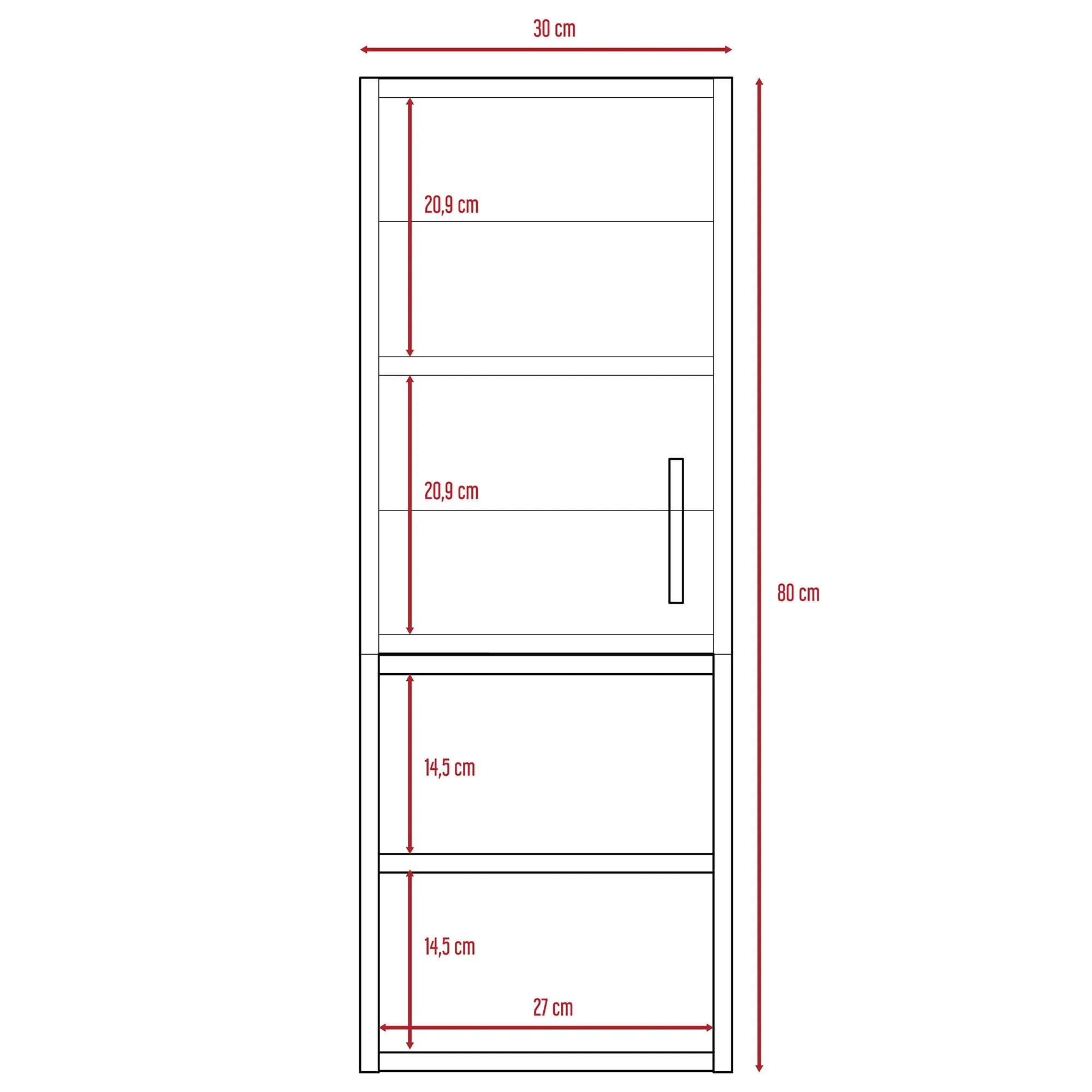Mueble Auxiliar Muro Baño Madrid 1 Puerta - Miel / Plomo