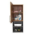 Mueble Auxiliar Muro Baño Madrid 1 Puerta - Miel / Plomo