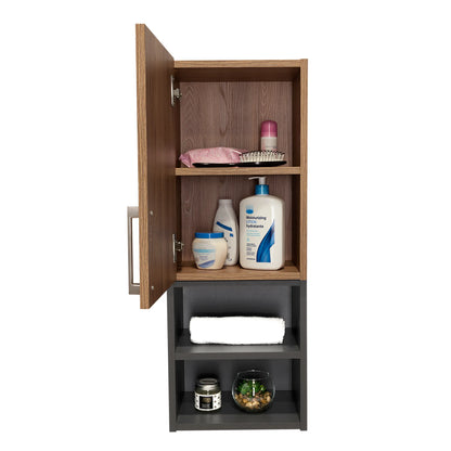 Mueble Auxiliar Muro Baño Madrid 1 Puerta - Miel / Plomo