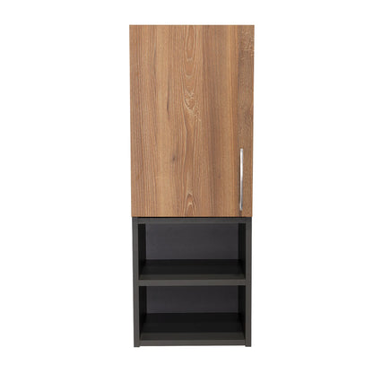 Mueble Auxiliar Muro Baño Madrid 1 Puerta - Miel / Plomo