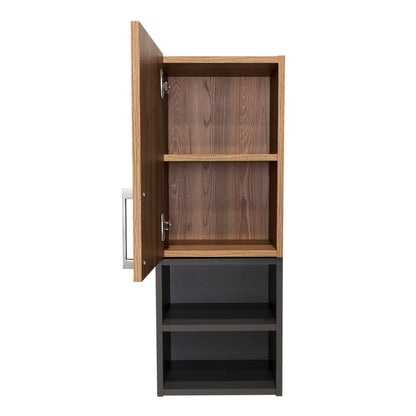 Mueble Auxiliar Muro Baño Madrid 1 Puerta - Miel / Plomo