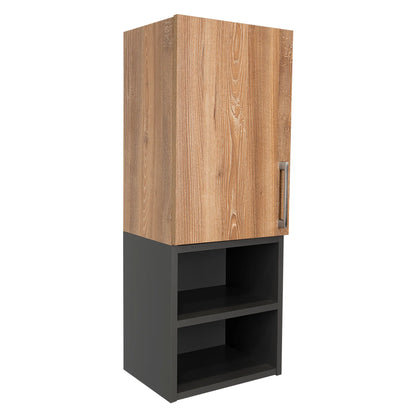 Mueble Auxiliar Muro Baño Madrid 1 Puerta - Miel / Plomo