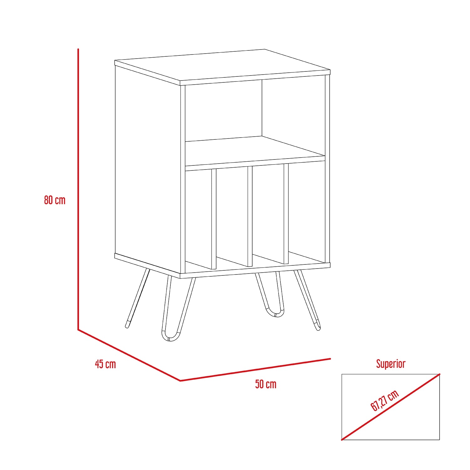 Mueble Funcional Vassel - Miel / Plomo