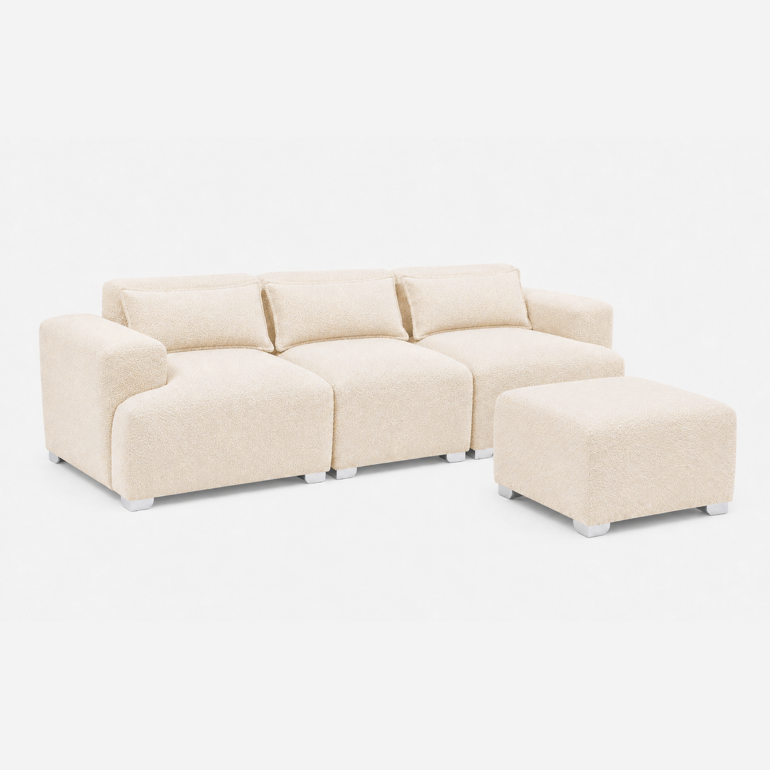 MONS Cala Sofá Modular 3 Cuerpos + Pouf