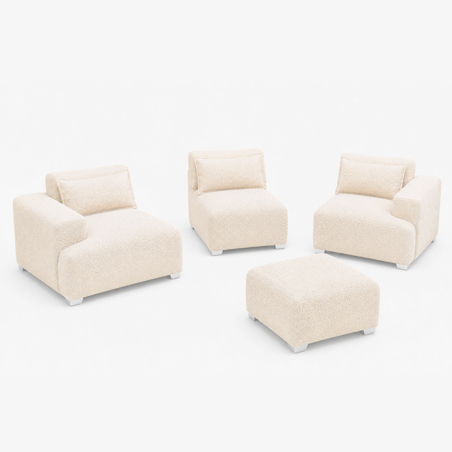 MONS Cala Sofá Modular 3 Cuerpos + Pouf