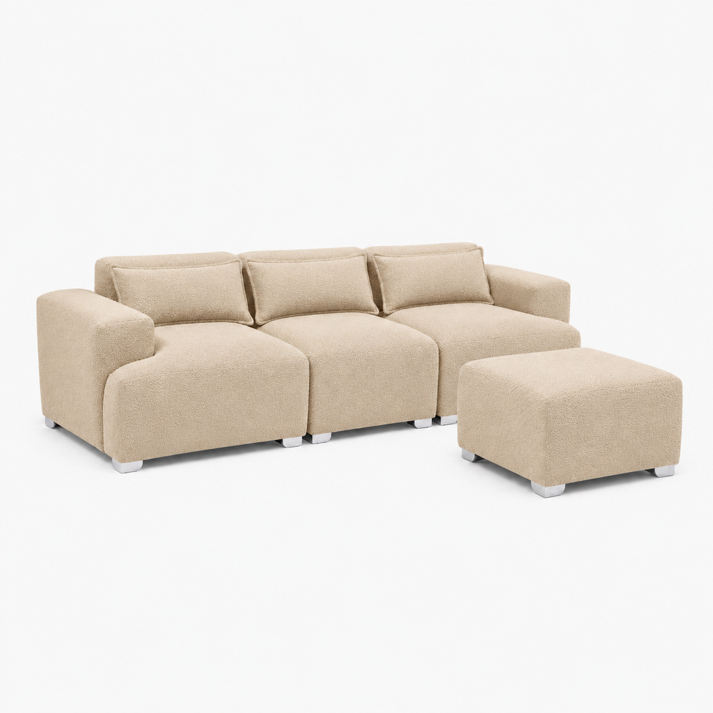 MONS Cala Sofá Modular 3 Cuerpos + Pouf