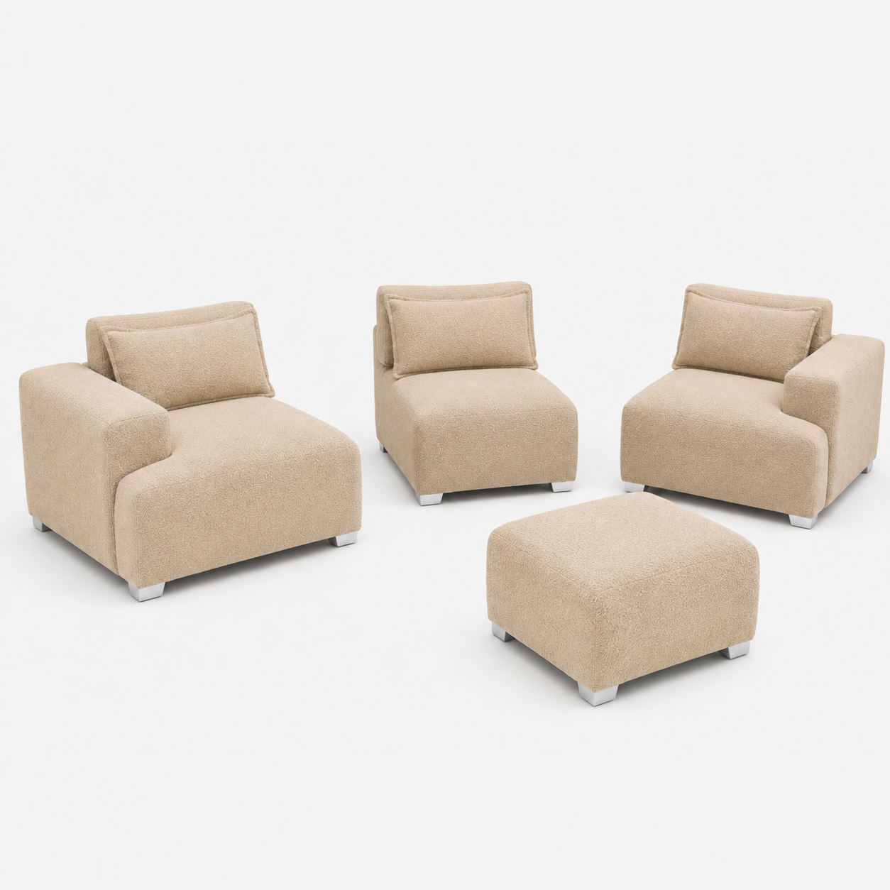 MONS Cala Sofá Modular 3 Cuerpos + Pouf