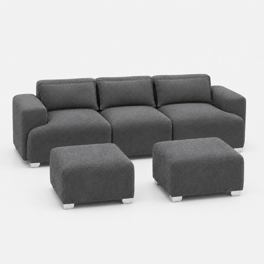 MONS Cala Sofá Modular 3 Cuerpos + 2 Pouf