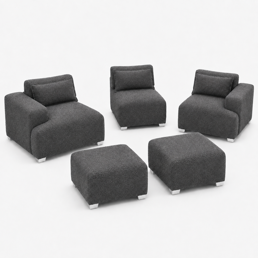 MONS Cala Sofá Modular 3 Cuerpos + 2 Pouf
