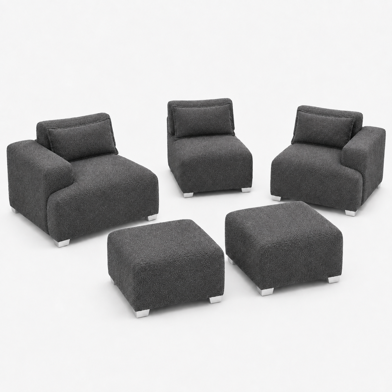 MONS Cala Sofá Modular 3 Cuerpos + 2 Pouf