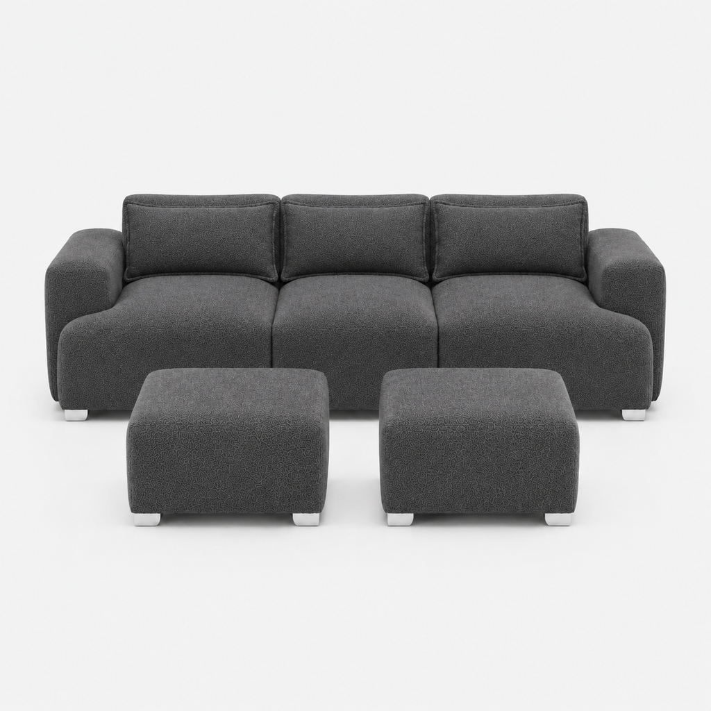 MONS Cala Sofá Modular 3 Cuerpos + 2 Pouf
