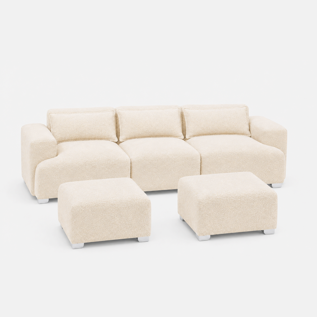 MONS Cala Sofá Modular 3 Cuerpos + 2 Pouf