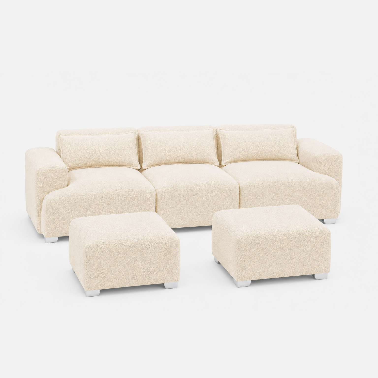 MONS Cala Sofá Modular 3 Cuerpos + 2 Pouf